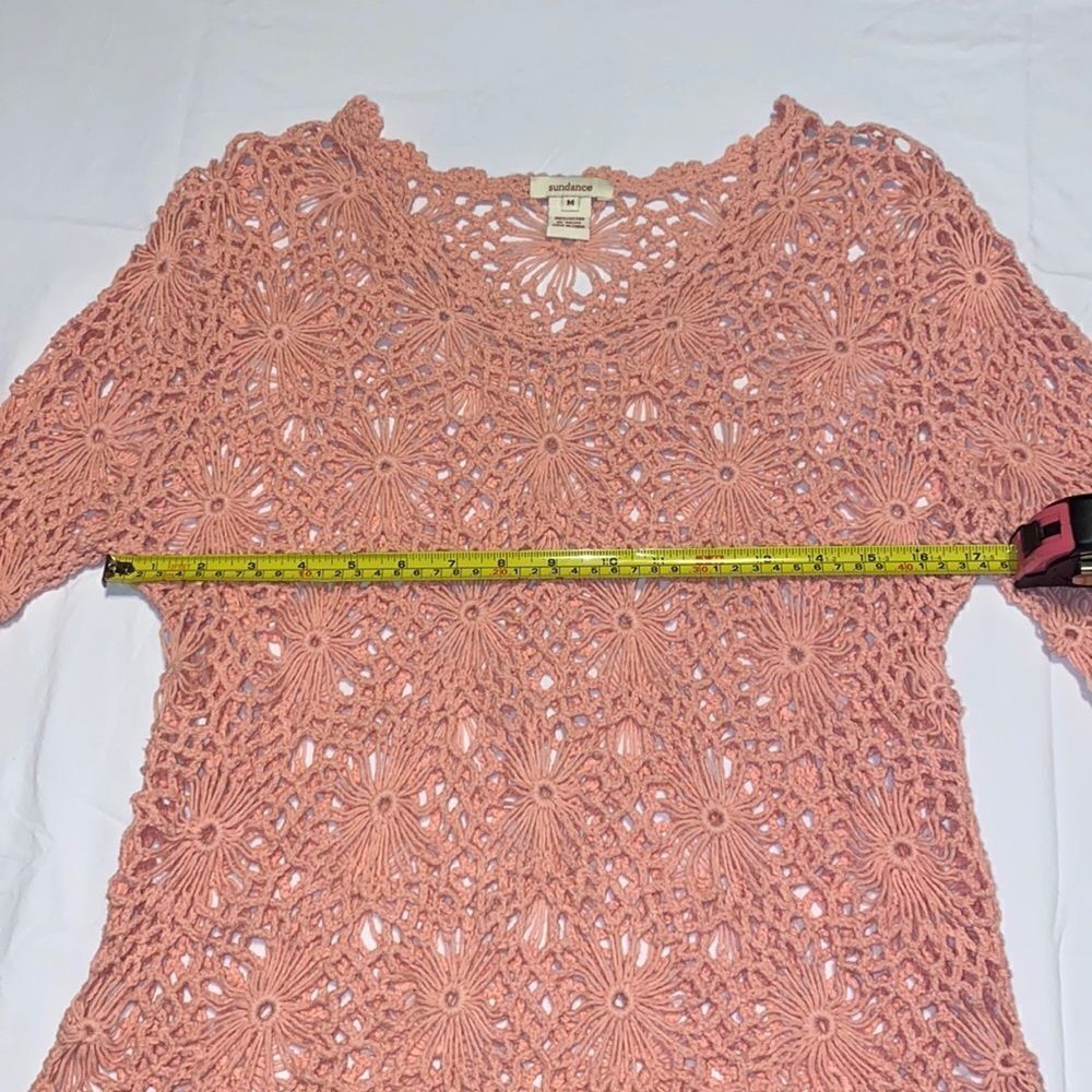 Sundance Pink Daisy Crochet Sweater Size Medium NWOT - Picture 4 of 6